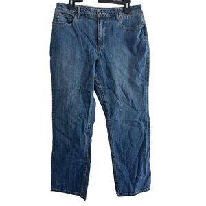 Coldwater Creek Womens Blue Denim Straight-Leg Jeans Petite Size 14 Cotton Blend